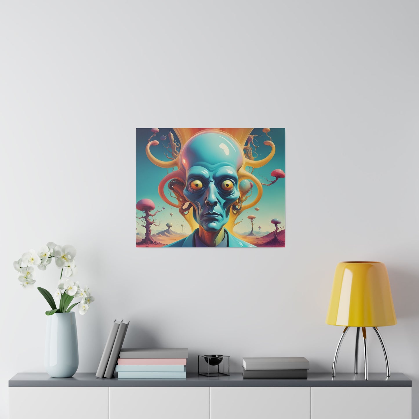 Alien Headz Matte Canvas, Stretched, 0.75"