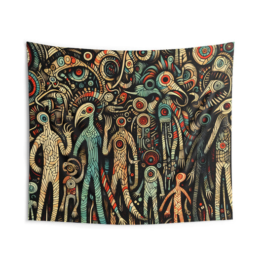 Monsterz Indoor Wall Tapestry, Boho Wall Art, Wall Hanging Tapestry, Aesthetic Accessories