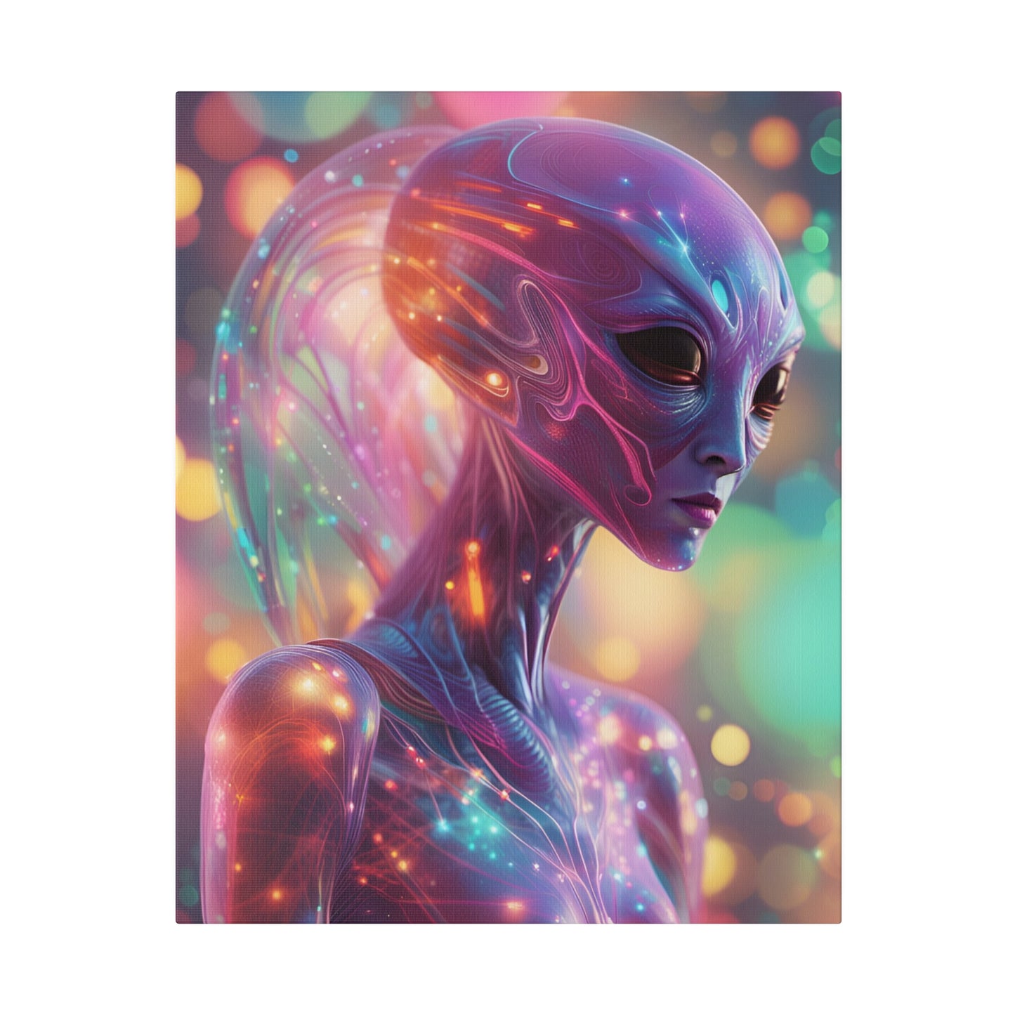 Alien Headz Matte Canvas, Stretched, 0.75"