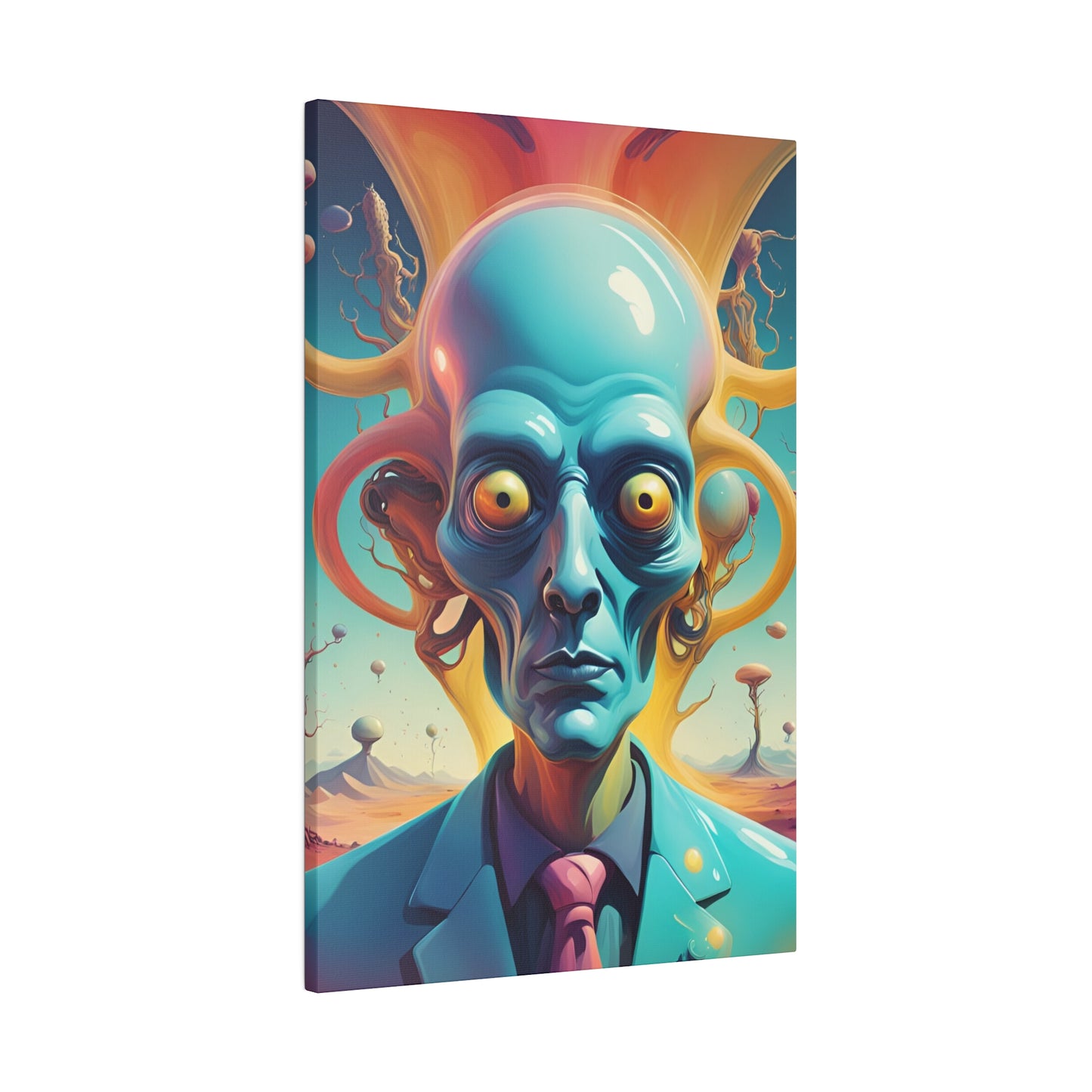 Alien Headz Matte Canvas, Stretched, 0.75"