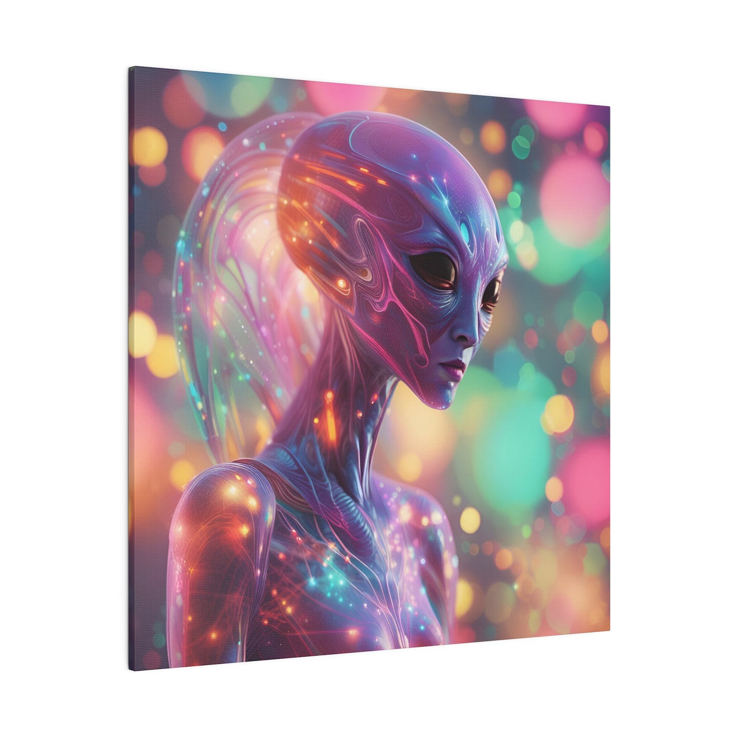 Alien Headz Matte Canvas, Stretched, 0.75"