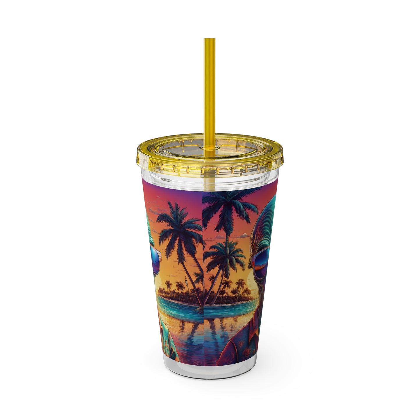 Sunsplash Tumbler with Straw, 16oz