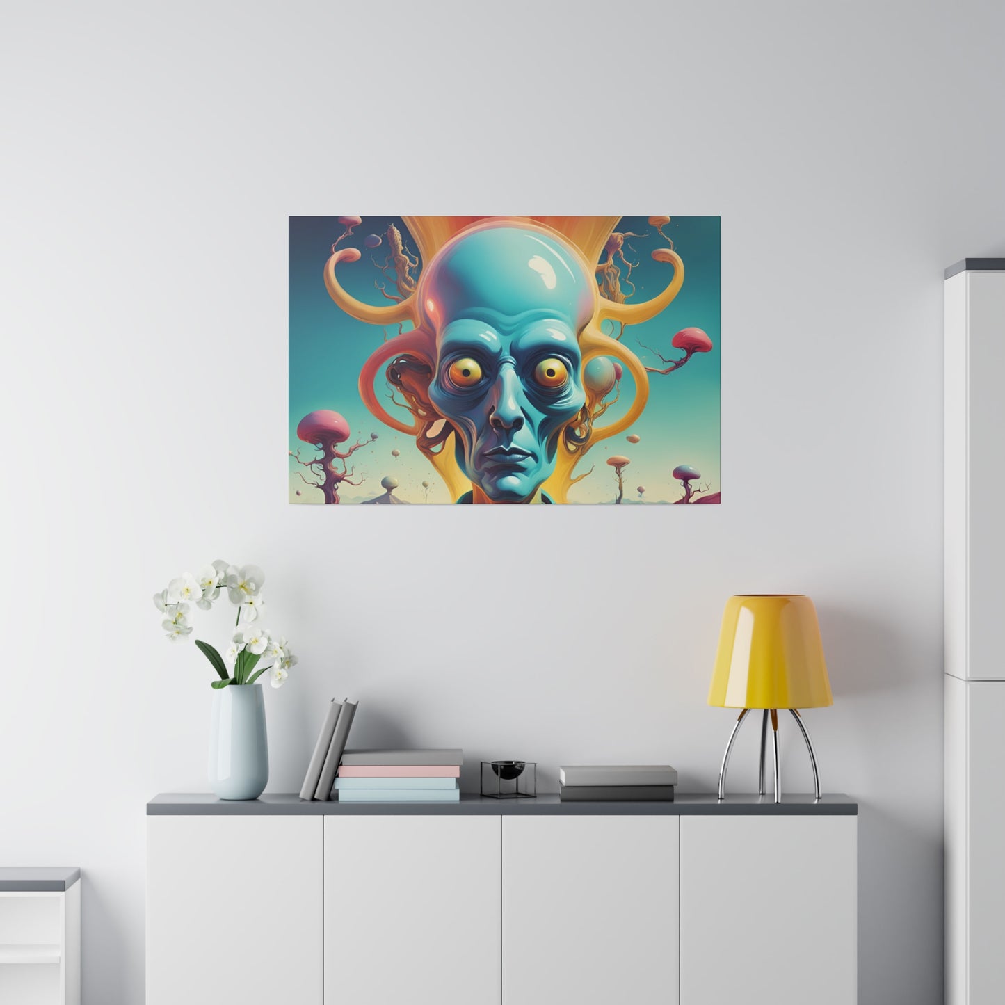 Alien Headz Matte Canvas, Stretched, 0.75"