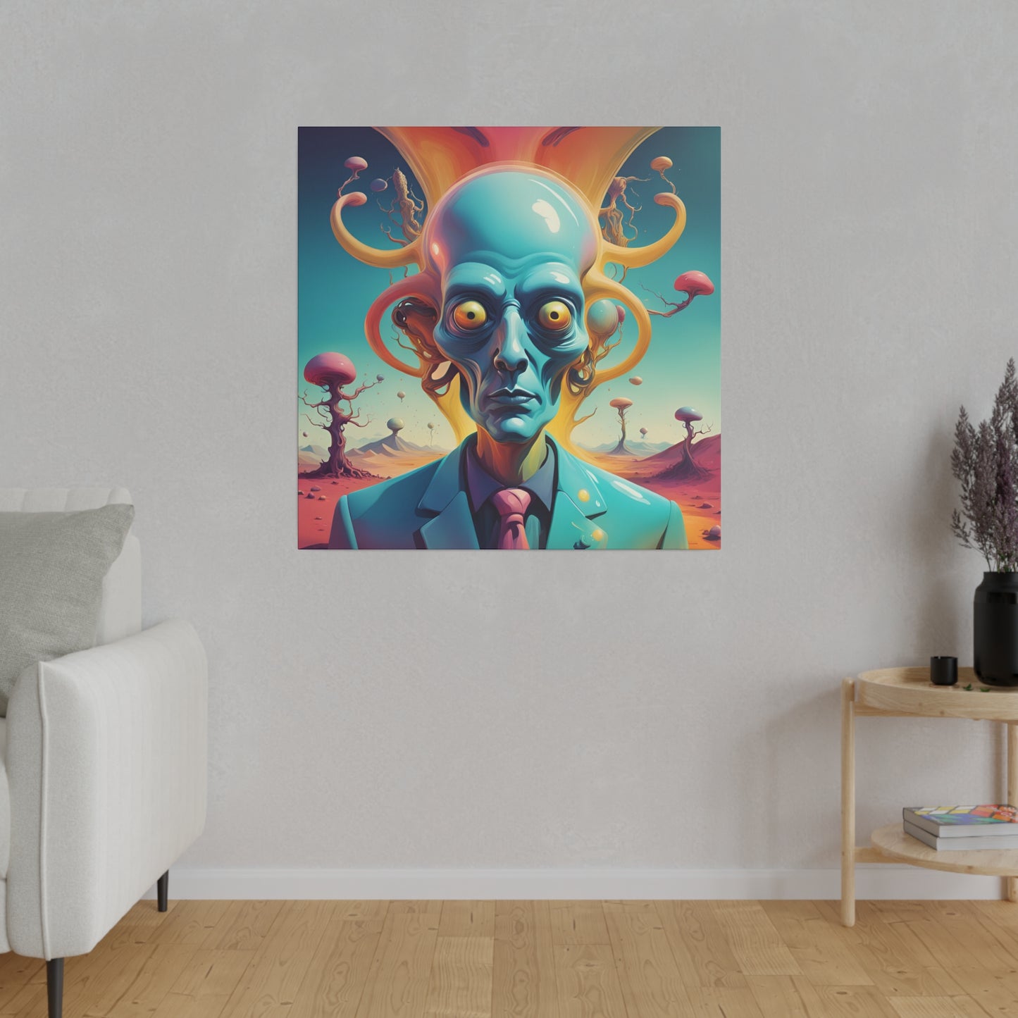 Alien Headz Matte Canvas, Stretched, 0.75"