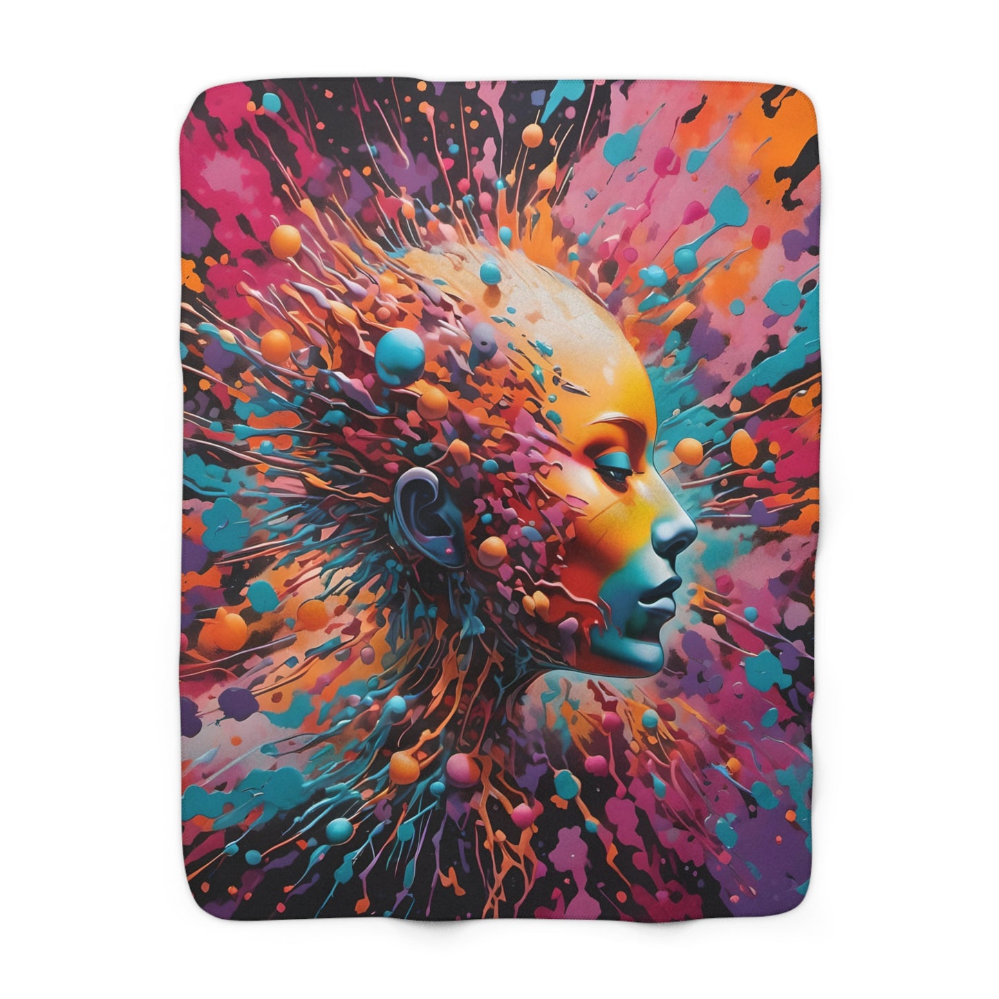 Mind Blown Sherpa Fleece Blanket