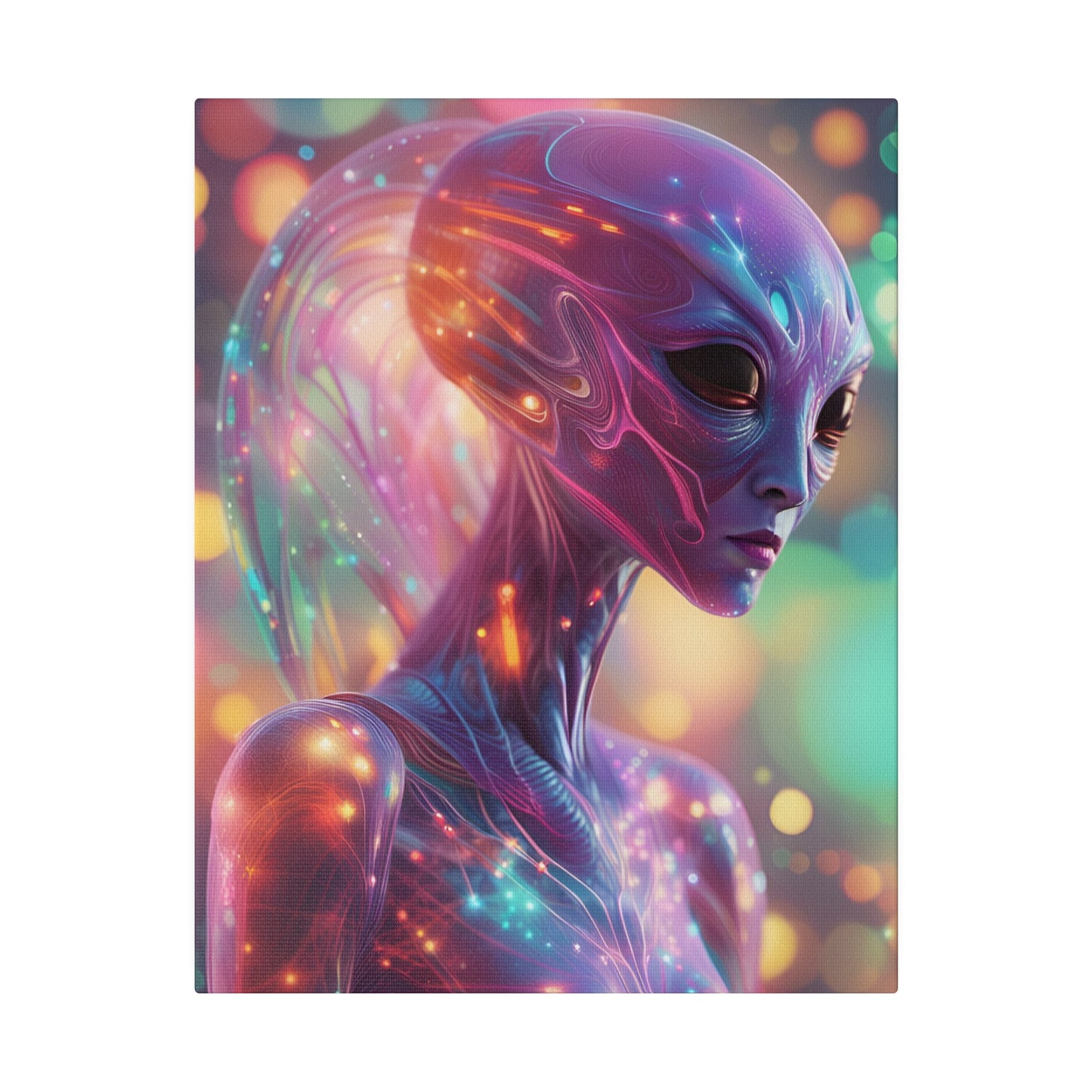 Alien Headz Matte Canvas, Stretched, 0.75"