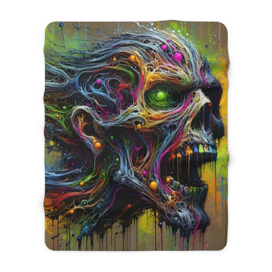 Neural Zombie Sherpa Fleece Blanket