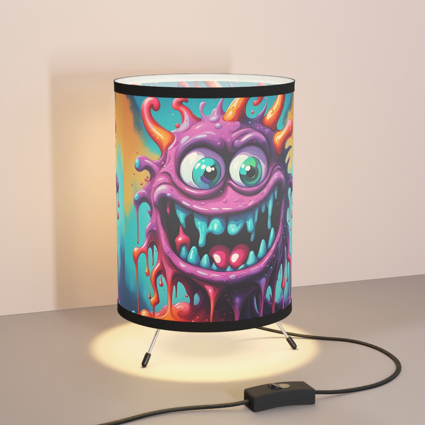 Wacky Splatz Playful Tripod Lamp, Colorful Decor, Funky Lighting, Kids Room Accent, Unique Gift