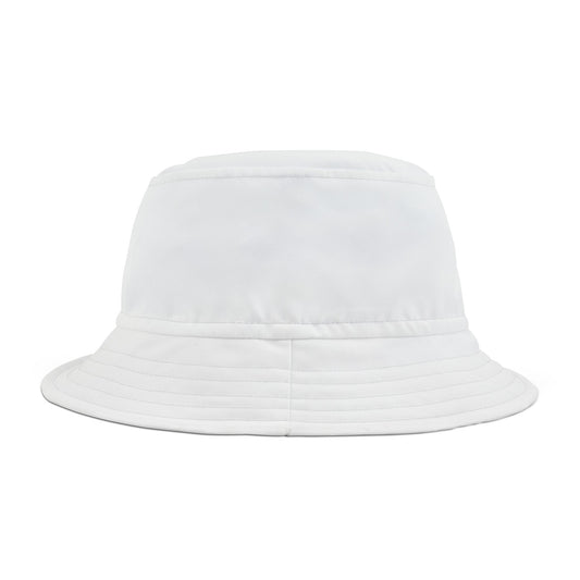 SNRG Bucket Hat, White, Unique Streetwear Cap, Hip Hop Headwear, Trendy Festival Hat, Fashion Accessory