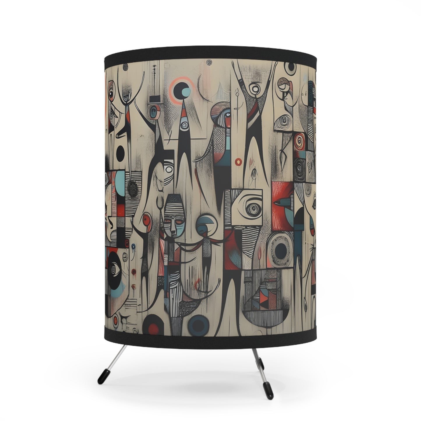 Abstractz Art Tripod Lamp, Bohemian Home Decor, Artistic Lighting, Unique Gift for Art Lovers