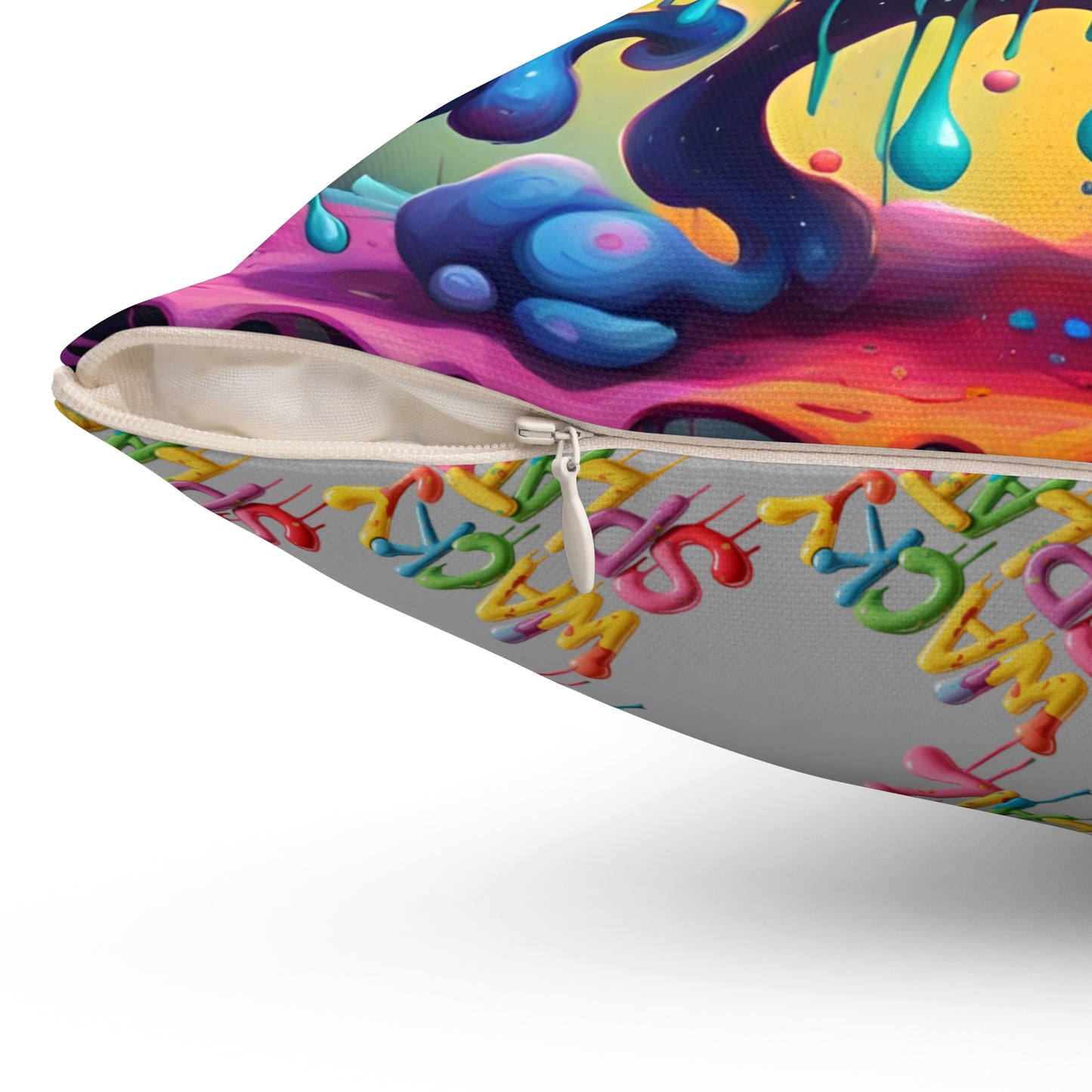 Dual-Wacky Spun Polyester Square Pillow