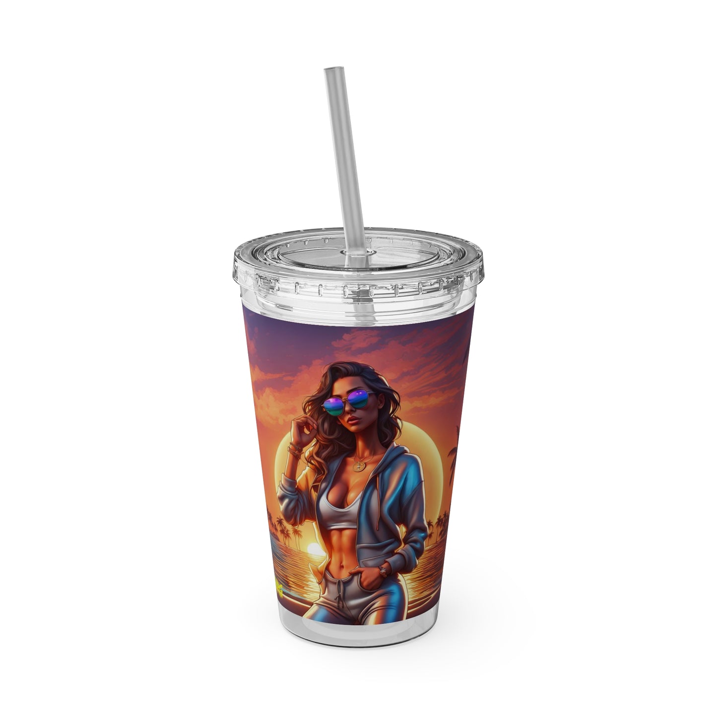 Sunsplash Tumbler with Straw, 16oz