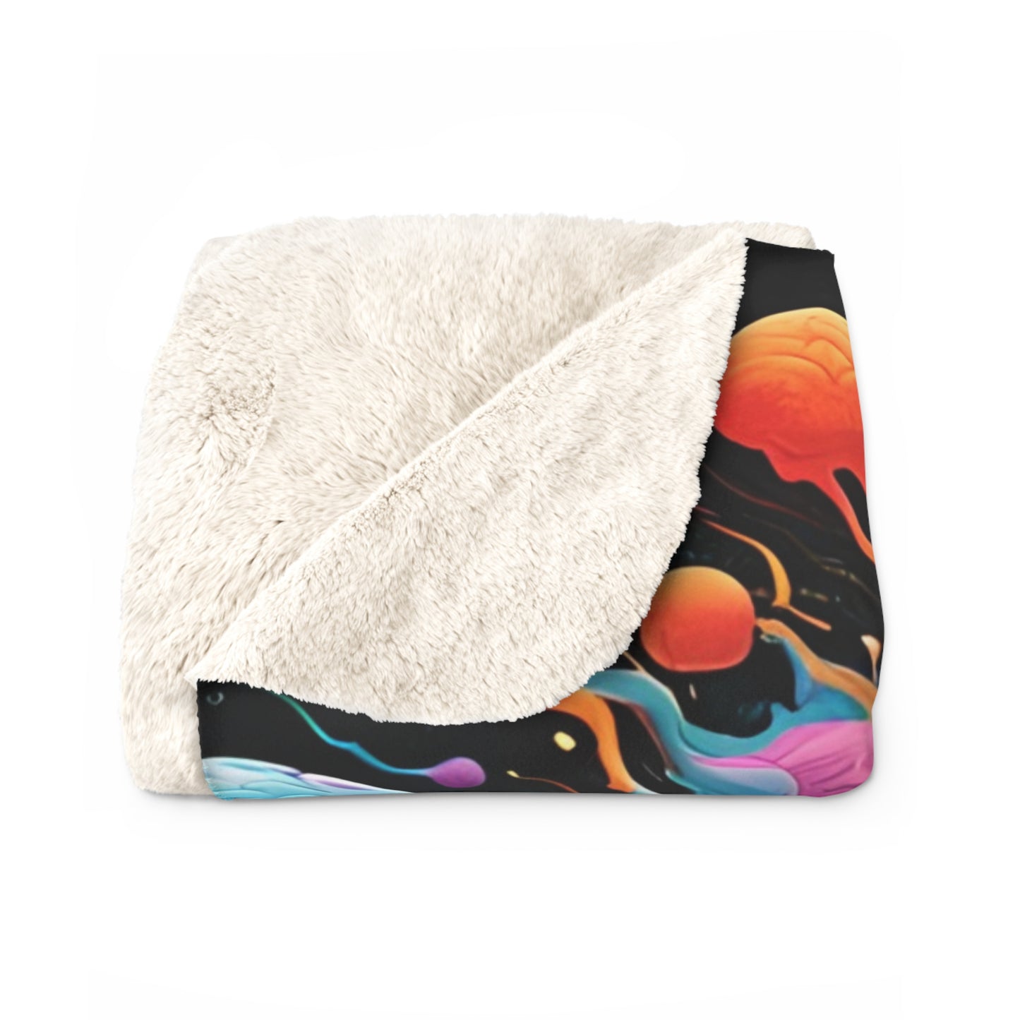 Mind Blown Sherpa Fleece Blanket