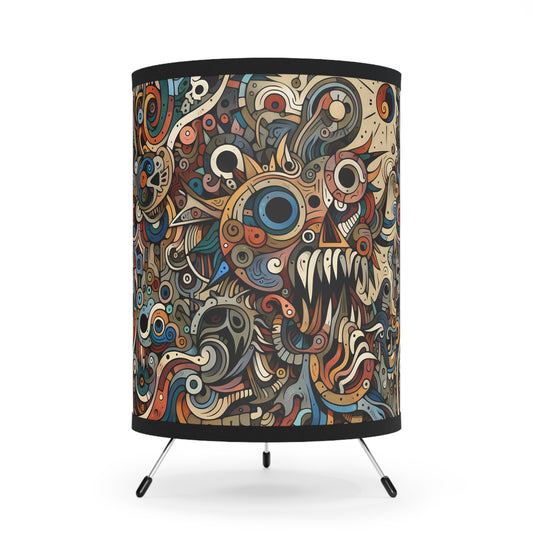 MonsterzT ripod Lamp, Artistic Decor, Bohemian Home Lighting, Unique Gift for Art Lovers
