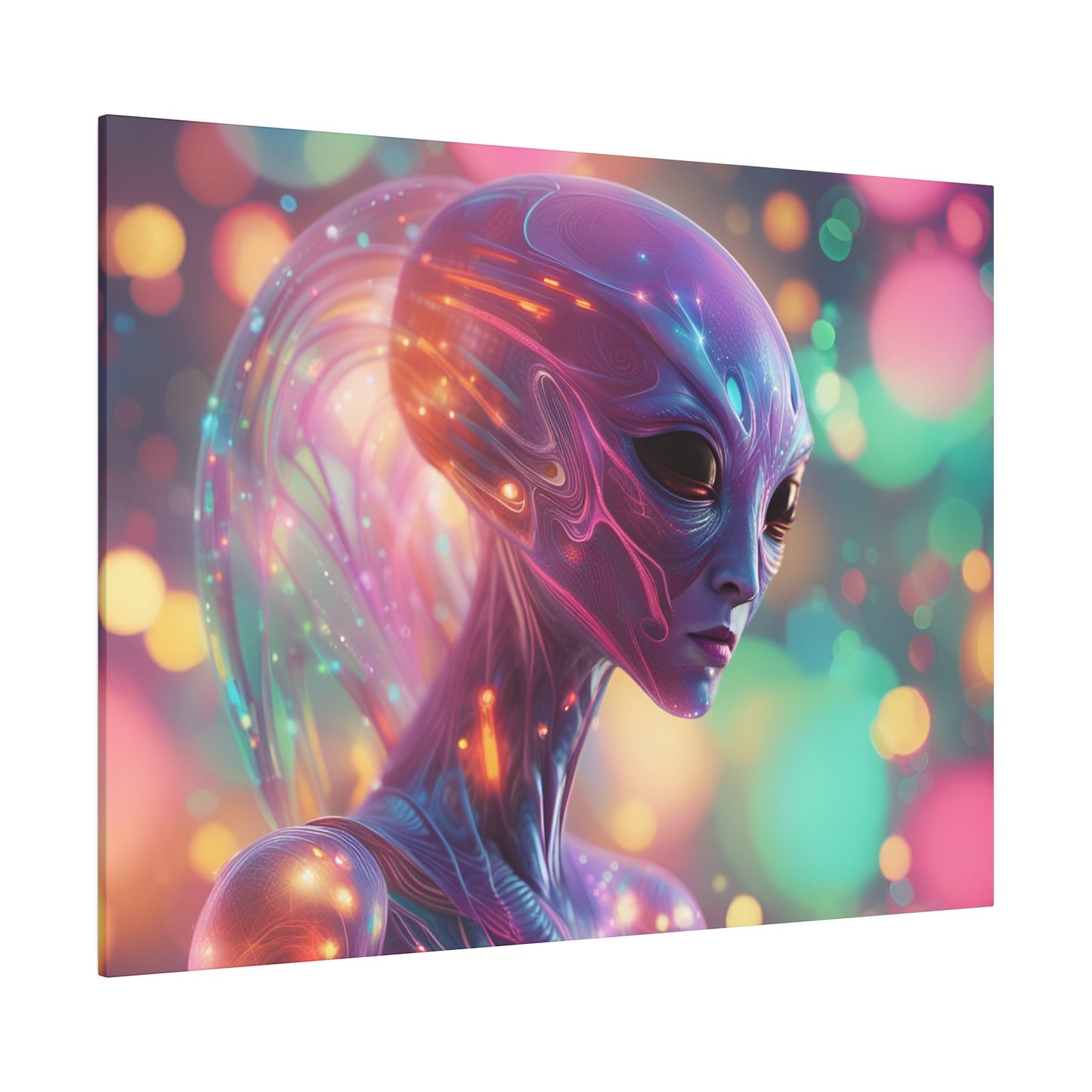 Alien Headz Matte Canvas, Stretched, 0.75"