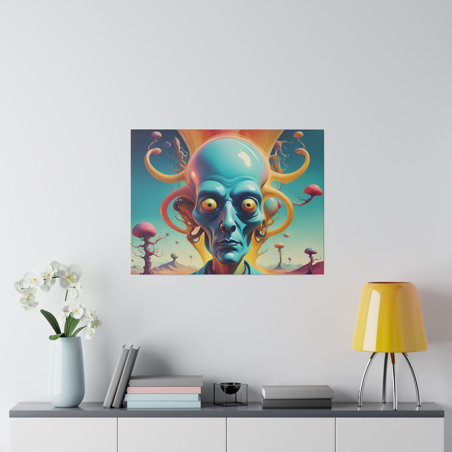 Alien Headz Matte Canvas, Stretched, 0.75"