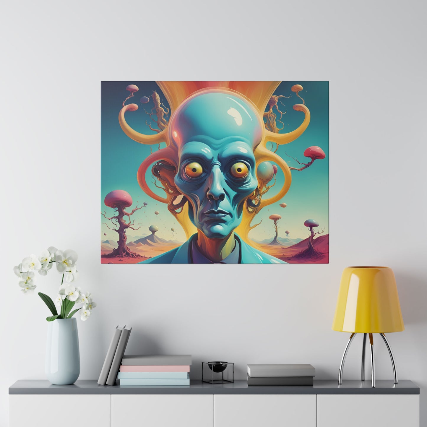 Alien Headz Matte Canvas, Stretched, 0.75"