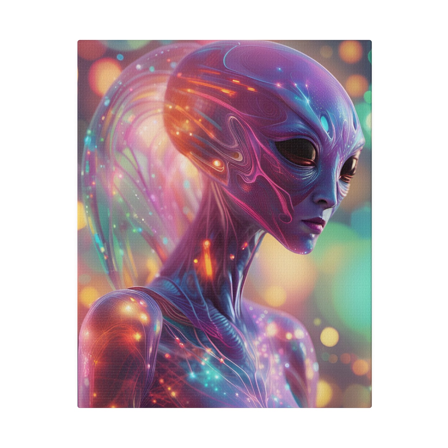 Alien Headz Matte Canvas, Stretched, 0.75"