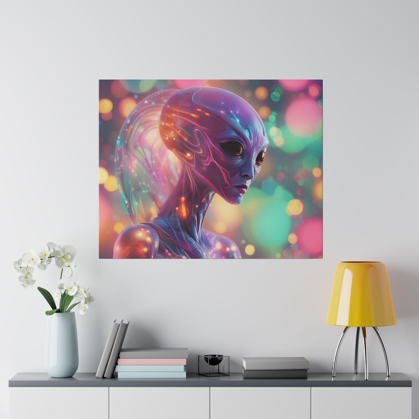 Alien Headz Matte Canvas, Stretched, 0.75"