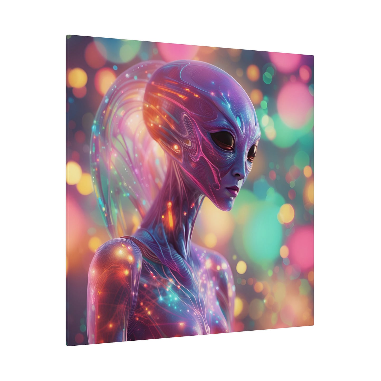 Alien Headz Matte Canvas, Stretched, 0.75"