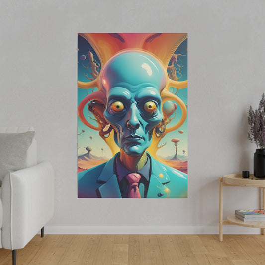 Alien Headz Matte Canvas, Stretched, 0.75"