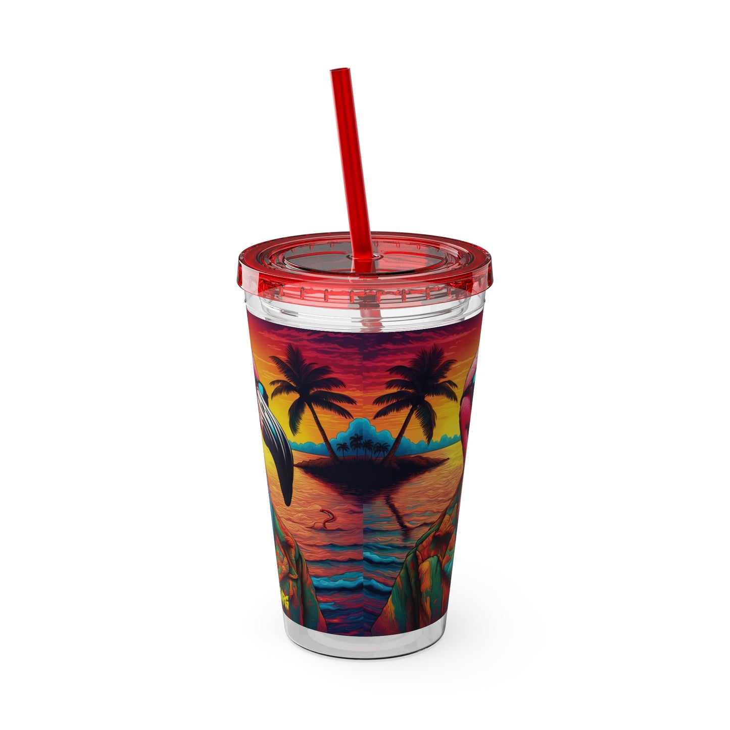 Sunsplash Tumbler with Straw, 16oz