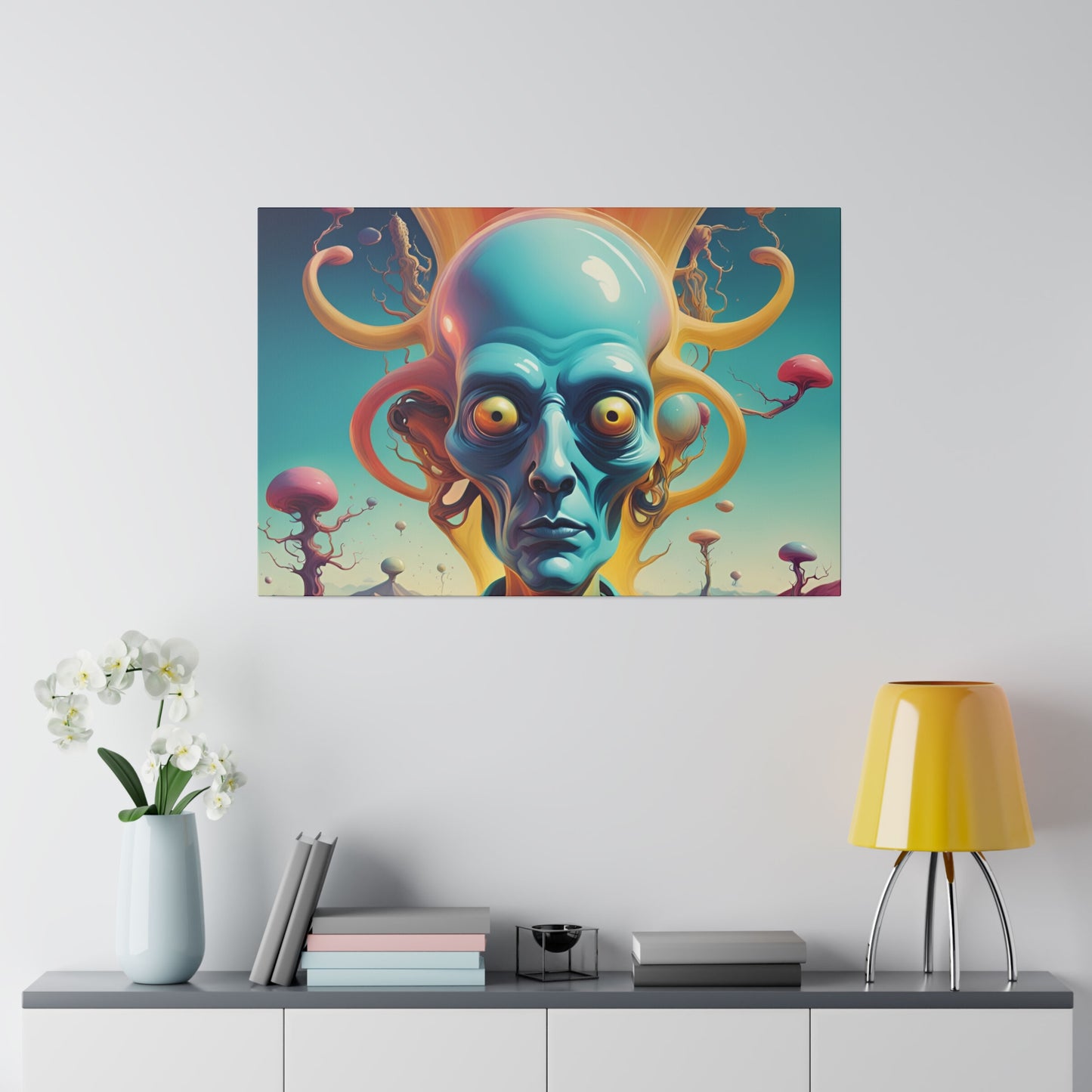 Alien Headz Matte Canvas, Stretched, 0.75"