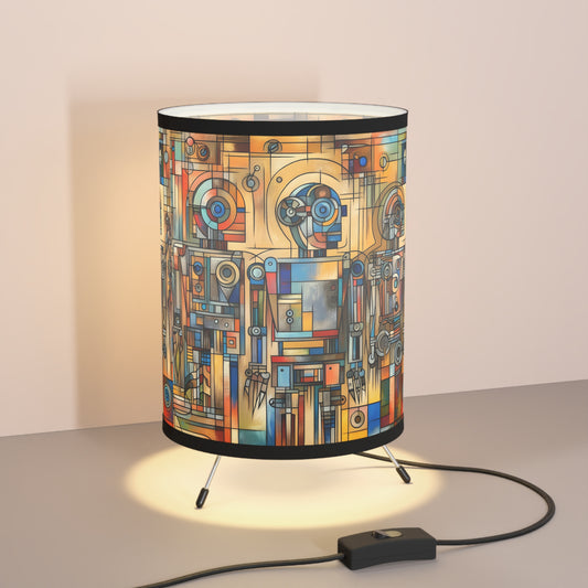Robotz Modern Tripod Lamp, Colorful Geometric Shade | Home Decor, Living Room Light, Unique Gift, Boho Style