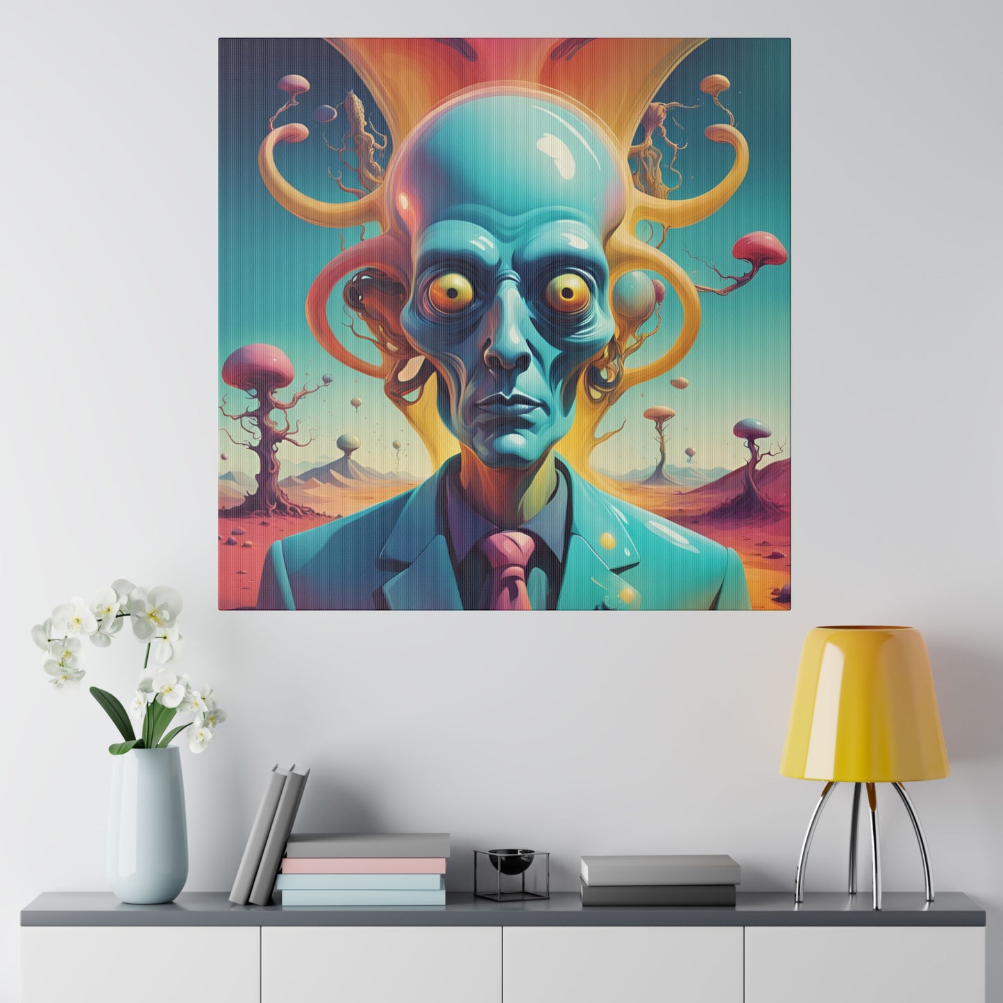 Alien Headz Matte Canvas, Stretched, 0.75"