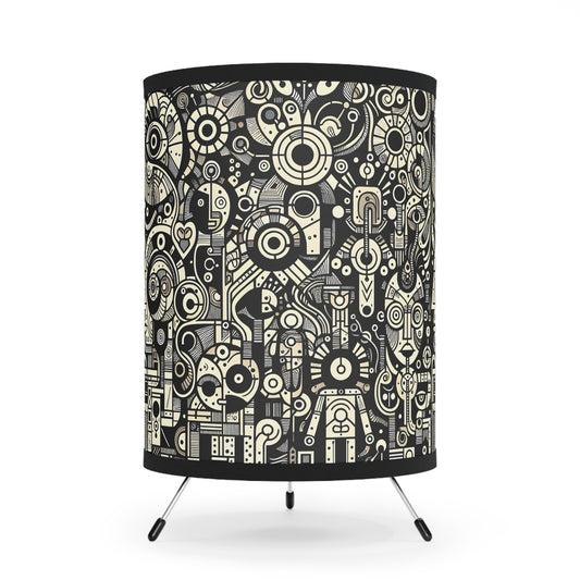 Robotz Tripod Lamp, Unique Home Decor, Modern Lighting, Artistic Shade for Living Room, Gift for Art Lovers, Bohemian Vibe