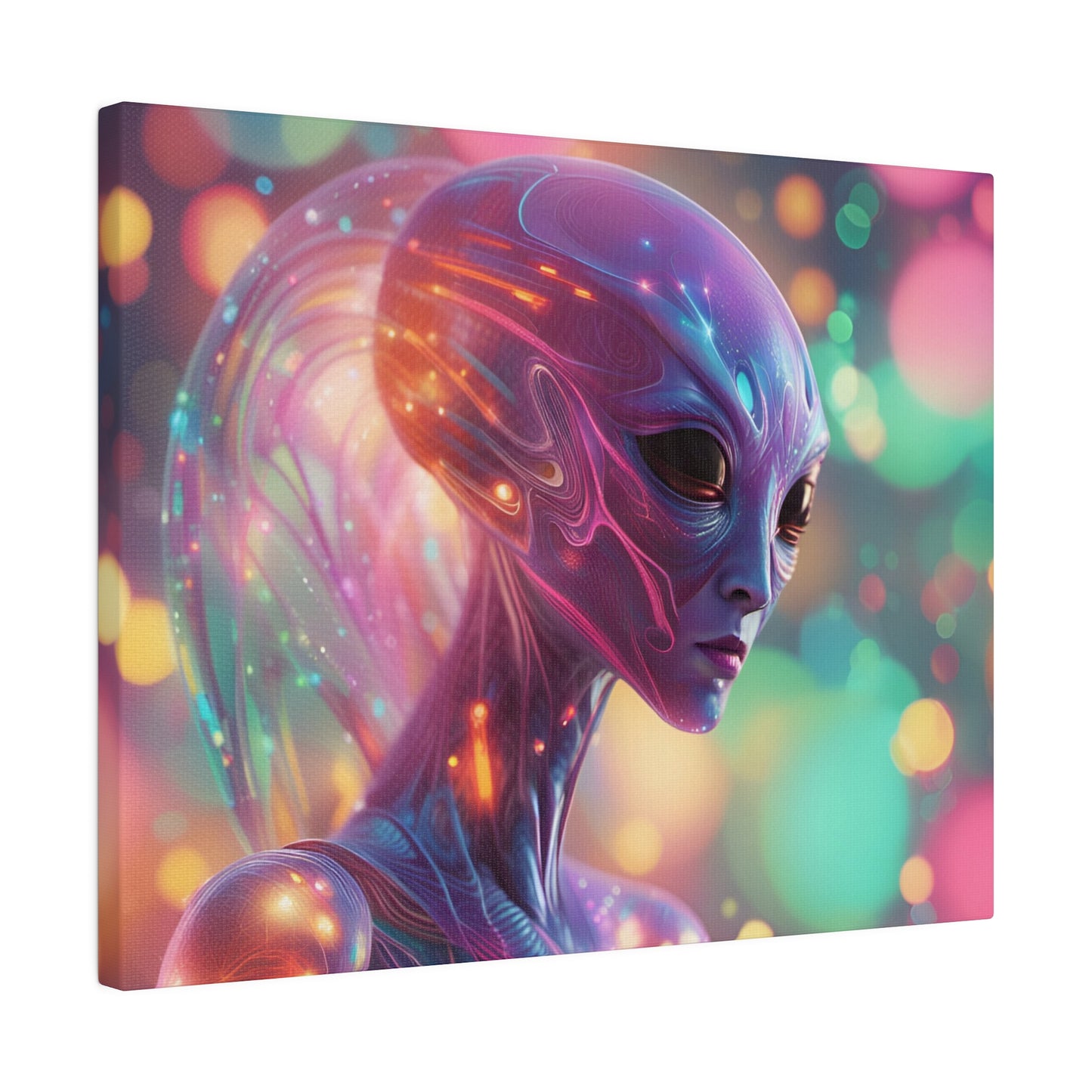 Alien Headz Matte Canvas, Stretched, 0.75"