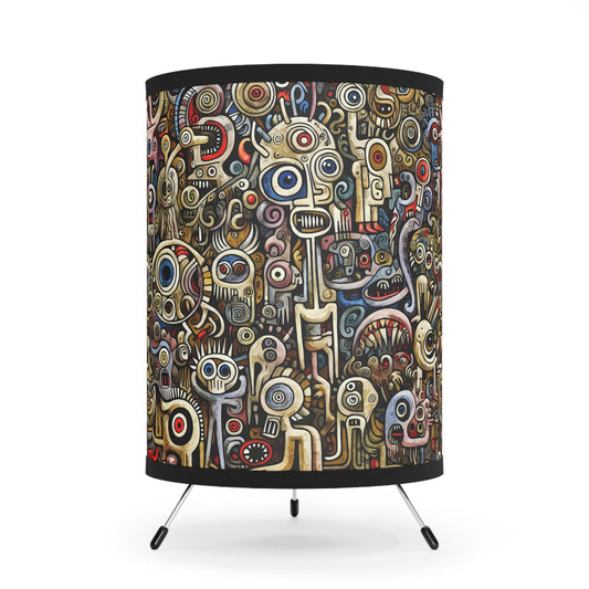 Monsterz Whimsical Tripod Lamp with Artistic Shade, Mid-Century Decor, Stylish Lighting, Unique Home Accent
