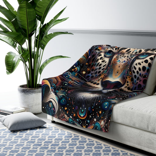 Astral Leopard Sherpa Fleece Blanket