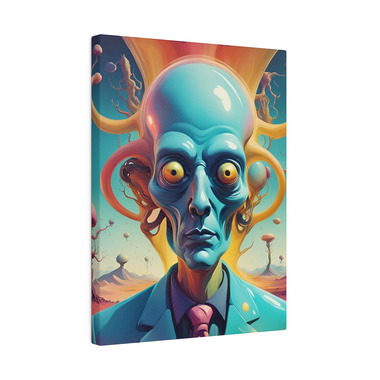 Alien Headz Matte Canvas, Stretched, 0.75"