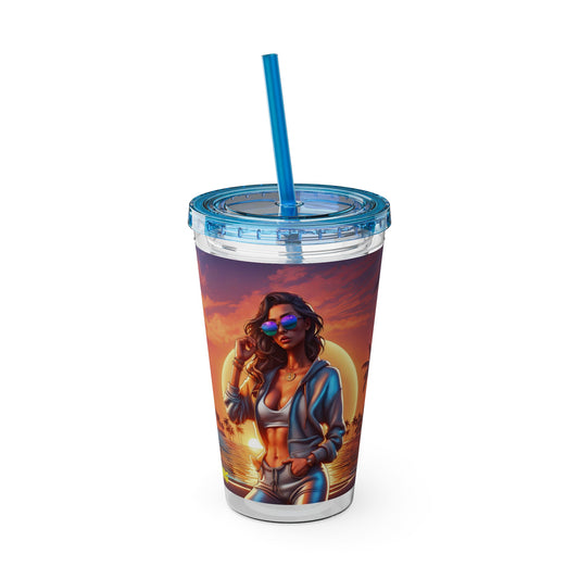 Sunsplash Tumbler with Straw, 16oz