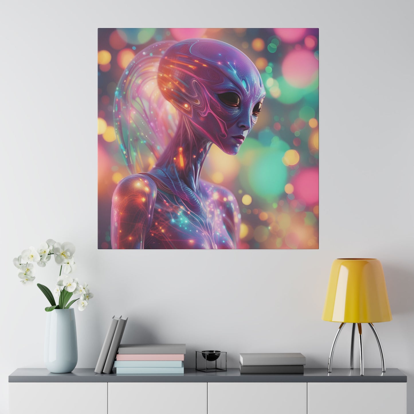 Alien Headz Matte Canvas, Stretched, 0.75"