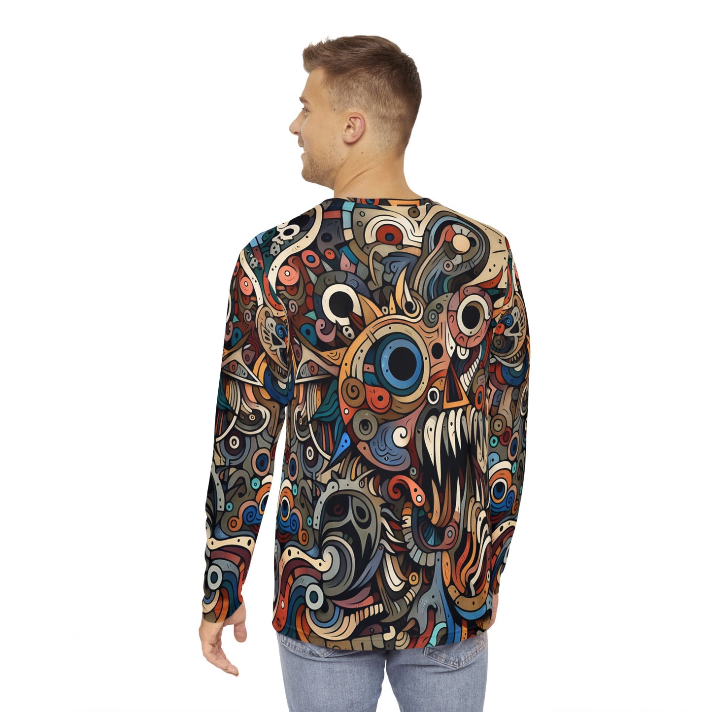 Men's Long Sleeve Shirt, Monsterz, Casual Apparel, Unique Top, Premium Soft Feel, Custom Design