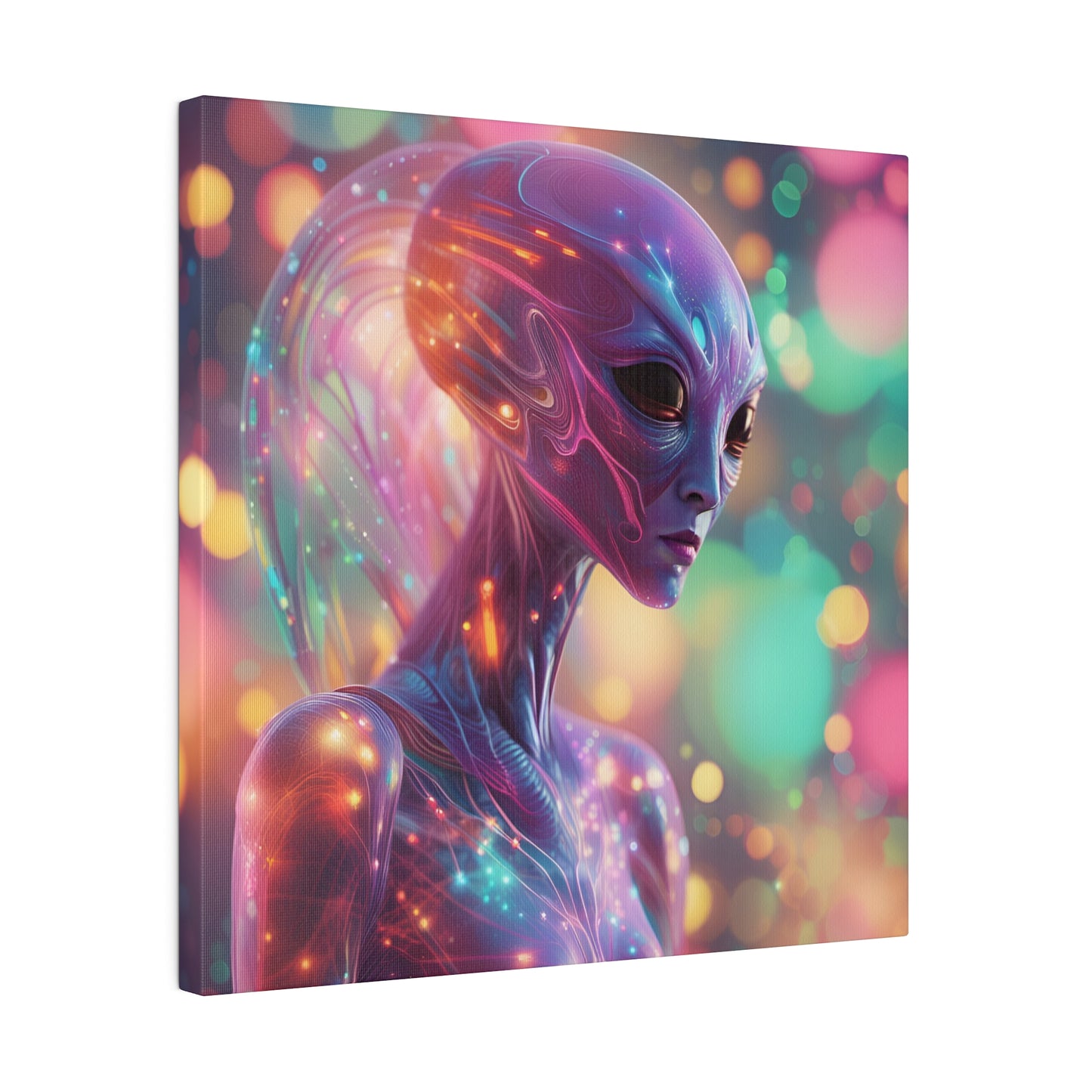 Alien Headz Matte Canvas, Stretched, 0.75"