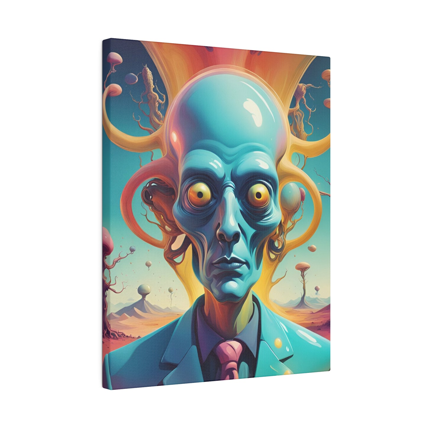 Alien Headz Matte Canvas, Stretched, 0.75"