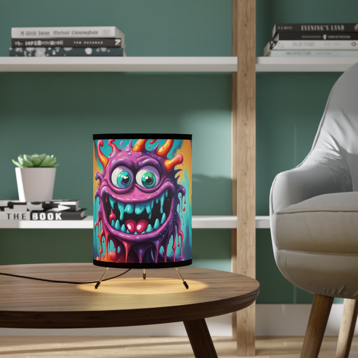 Wacky Splatz Playful Tripod Lamp, Colorful Decor, Funky Lighting, Kids Room Accent, Unique Gift