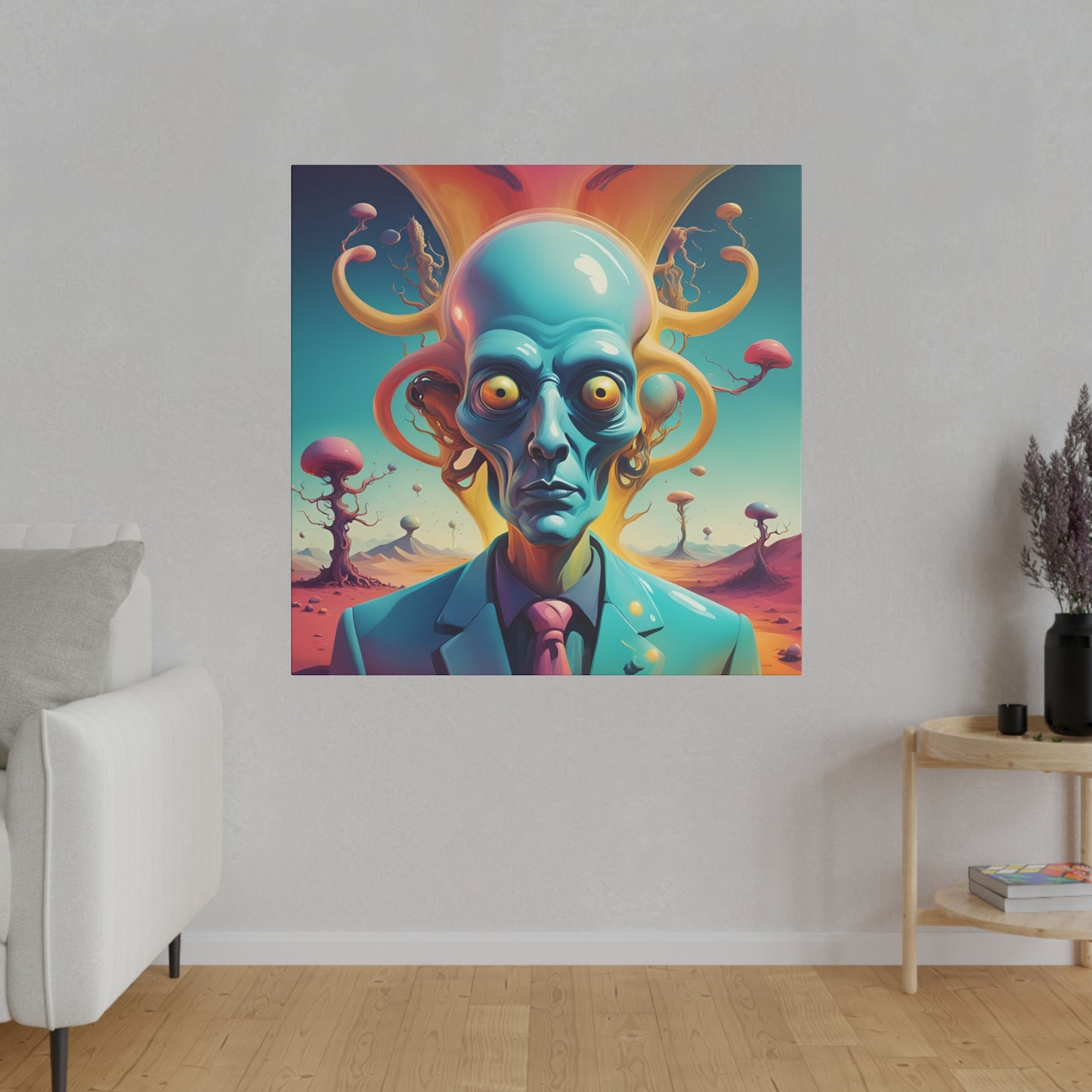 Alien Headz Matte Canvas, Stretched, 0.75"