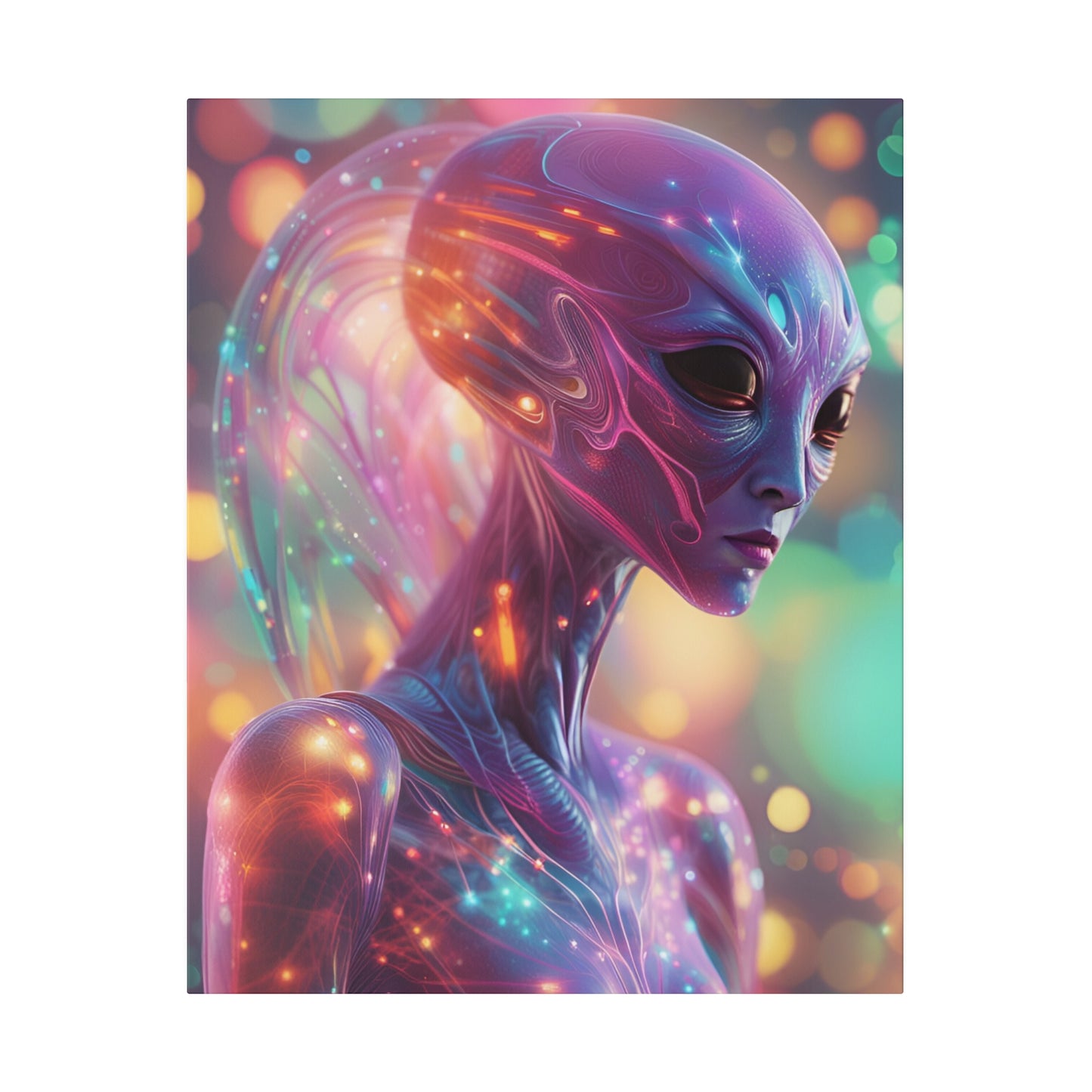 Alien Headz Matte Canvas, Stretched, 0.75"