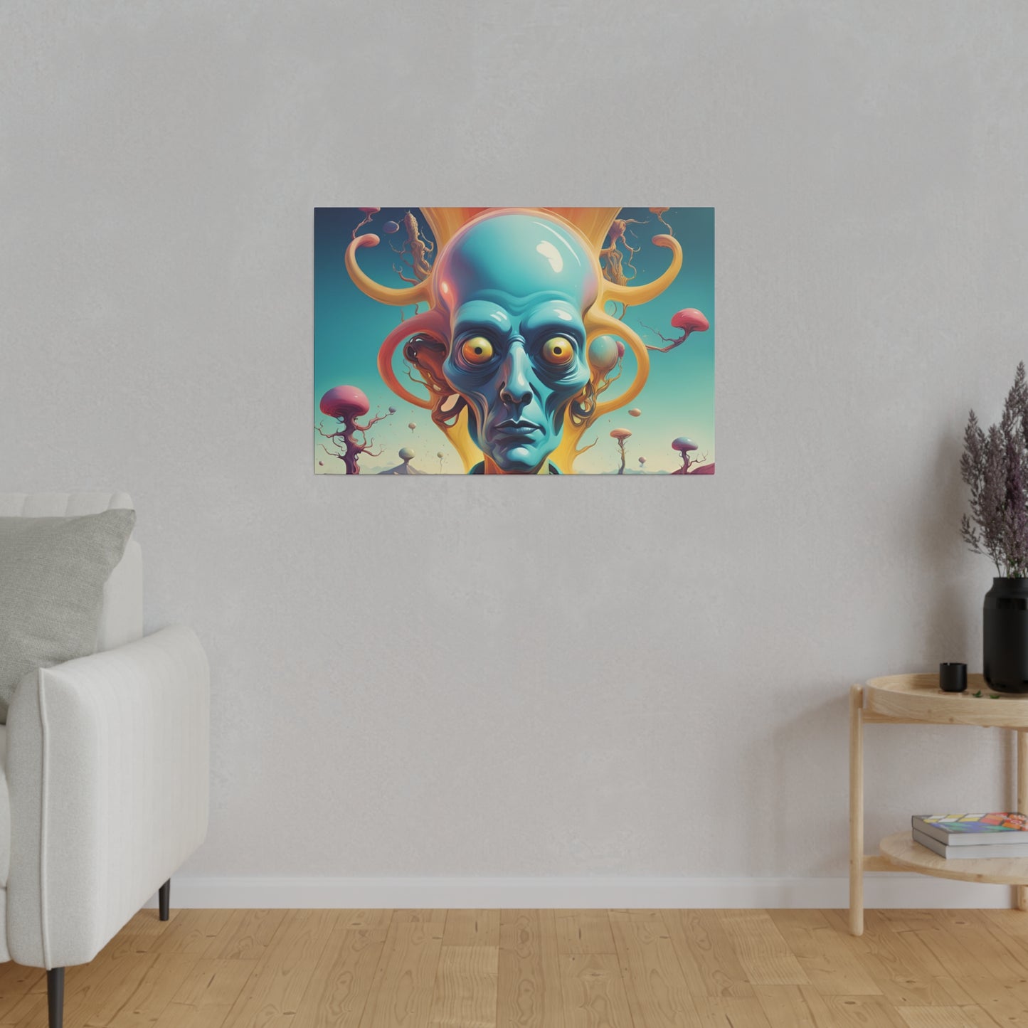 Alien Headz Matte Canvas, Stretched, 0.75"