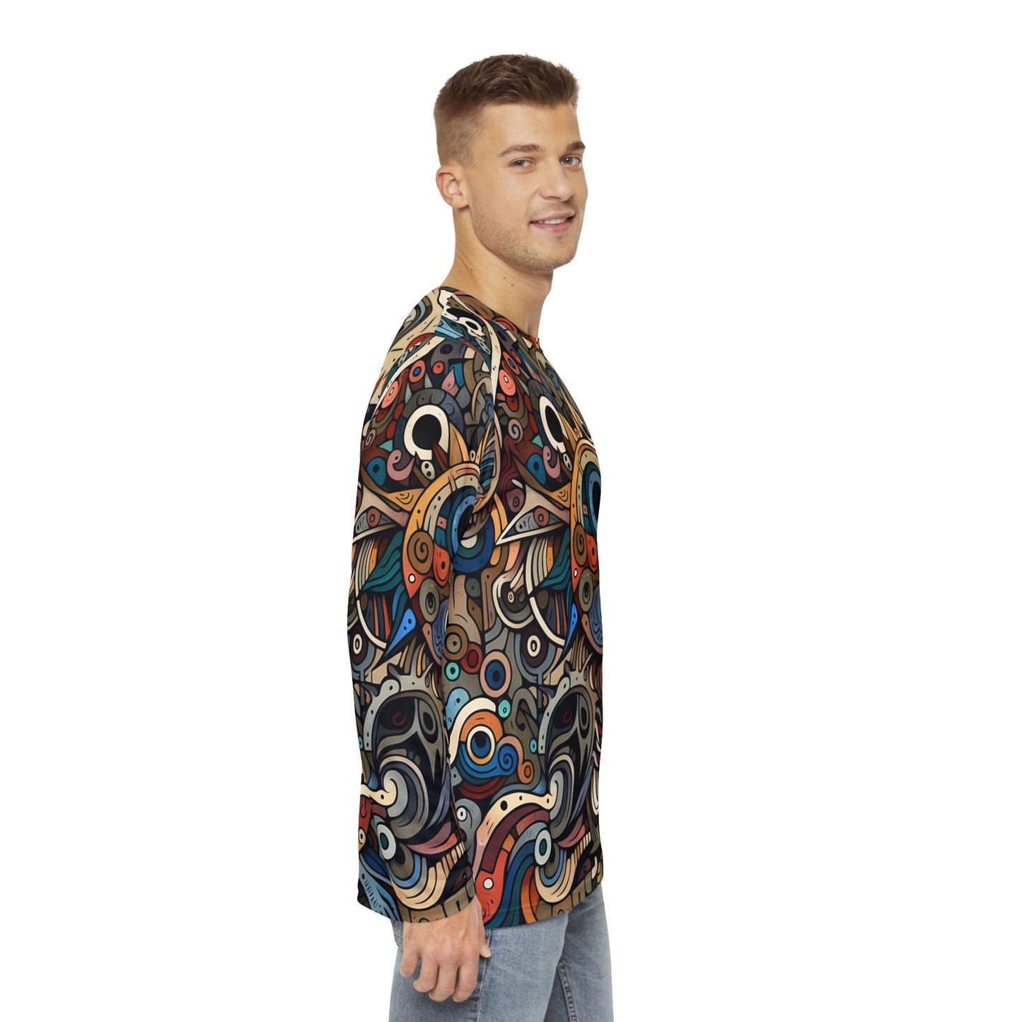 Men's Long Sleeve Shirt, Monsterz, Casual Apparel, Unique Top, Premium Soft Feel, Custom Design