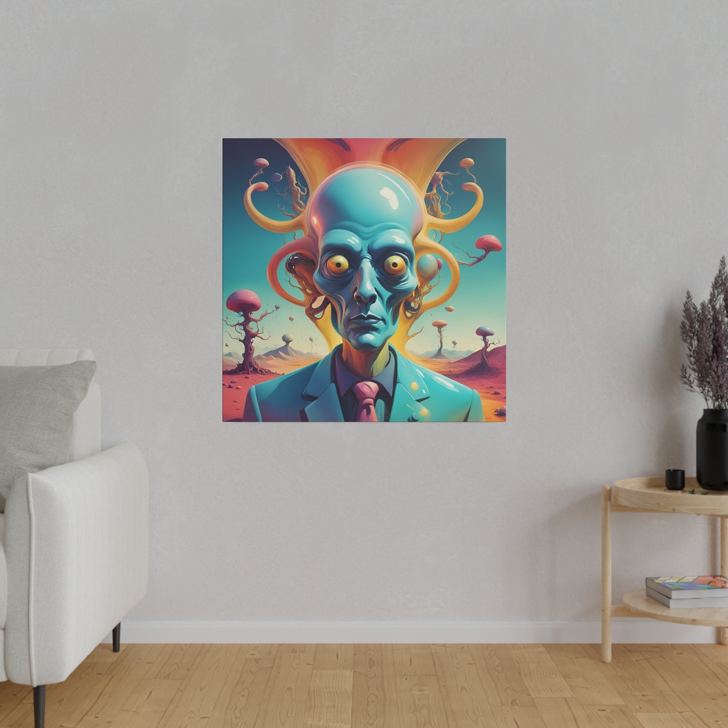 Alien Headz Matte Canvas, Stretched, 0.75"