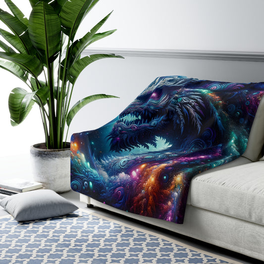 Cosmic Kaiju Sherpa Fleece Blanket