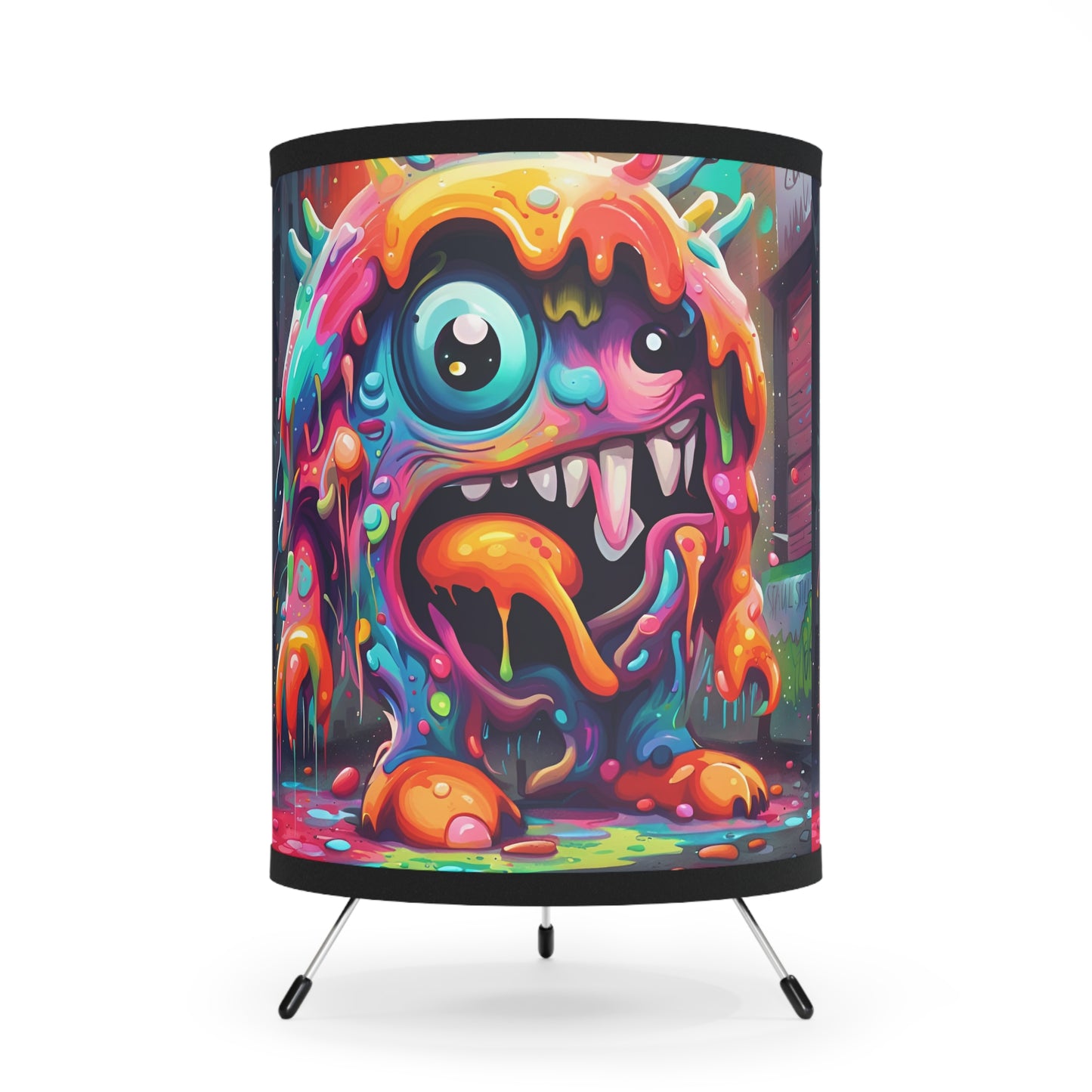 Wacky Splatz Tripod Lamp, Unique Home Decor, Funky Lighting, Kids Room, Playful Art