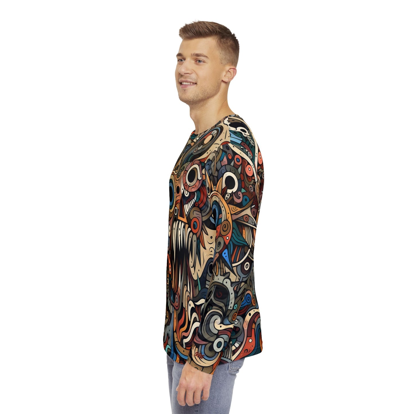 Men's Long Sleeve Shirt, Monsterz, Casual Apparel, Unique Top, Premium Soft Feel, Custom Design