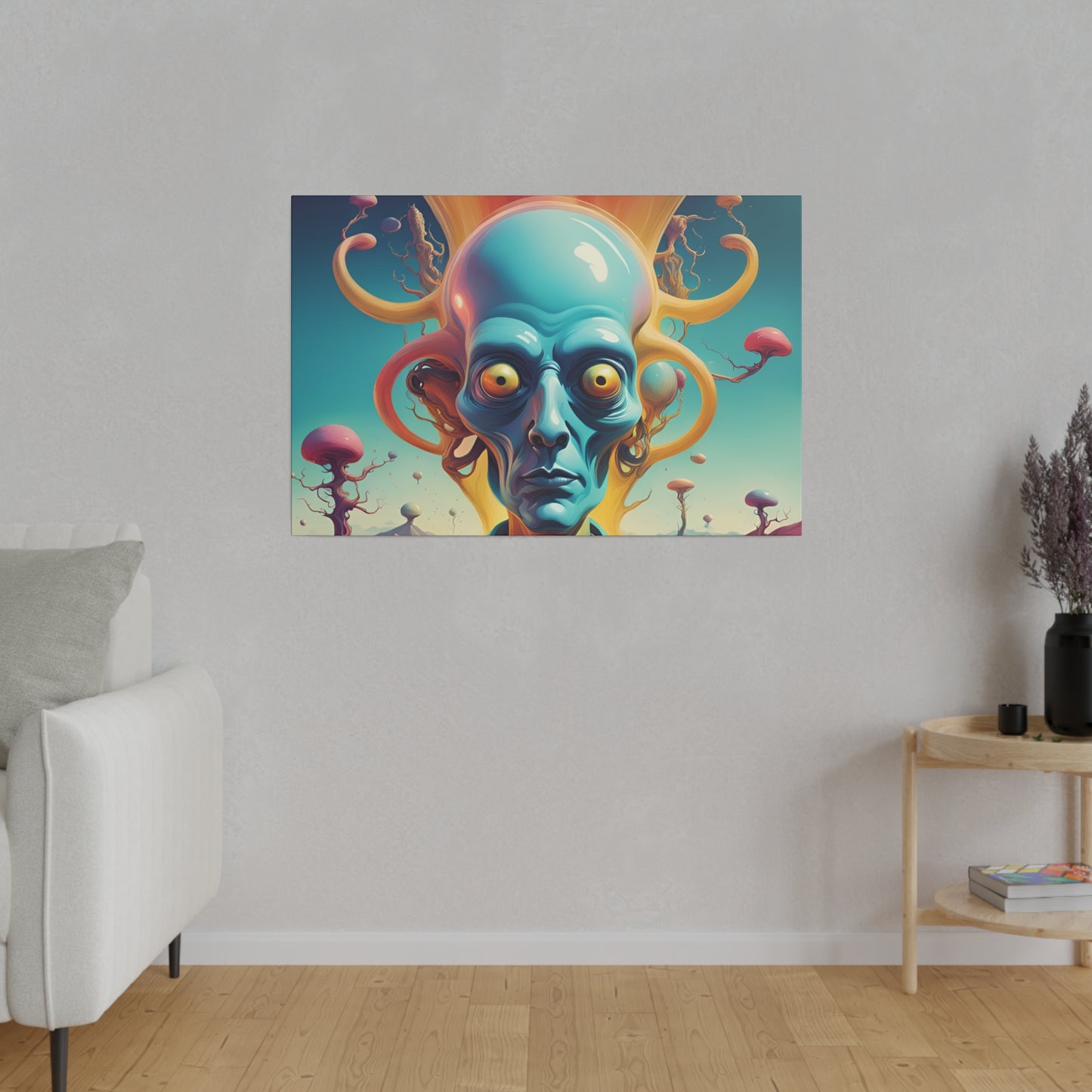 Alien Headz Matte Canvas, Stretched, 0.75"