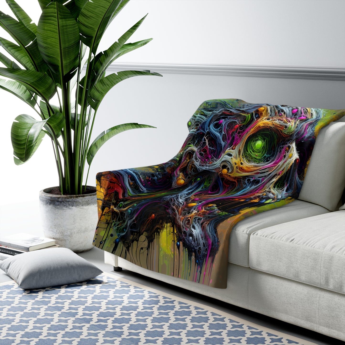 Neural Zombie Sherpa Fleece Blanket